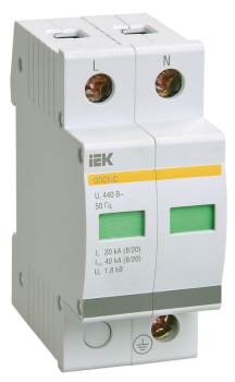 6026 Ограничитель импульсных перенапряжений ОПС1-C 2P 20/40кА 400B IEK