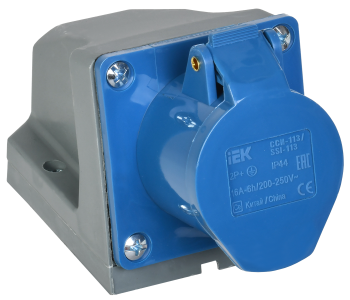 6027 Розетка стационарная ССИ-113 2P+PE 16А 200-250В IP44 IEK