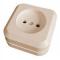 6153 Розетка наружная без заземления (квадрат) кремовый Makel 45202
