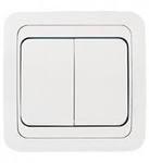 6162 Выключатель двухклавишный белый с/п Mimoza Makel 12003