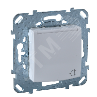 6189 Розетка в рамку c заземлением со шторками с крышкой белая Unica MGU5.037.18NZD