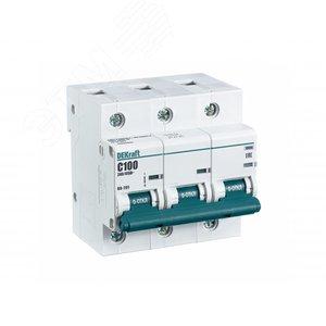41664 Выключатель автоматический трехполюсный 100А С ВА-201 10кА Dekraft