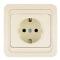 6981 Розетка с заземлением кремовый Mimoza Makel 25028
