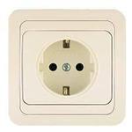 6981 Розетка с заземлением кремовый Mimoza Makel 25028