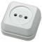 3431 Розетка наружная без заземления (квадрат) белая Mimoza Makel 45102