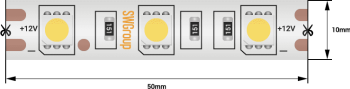28790 Лента светодиодная стандарт 5050 60 LED/м 14, 4 Вт/м 12В IP68 холодный белый
