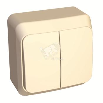 23410 Выключатель 2-кл. ОП Этюд 10А IP20 крем. SE