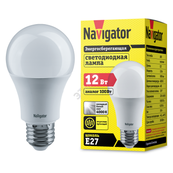 36815 Лампа светодиодная LED 12вт E27 белый (71297 NLL-A60)