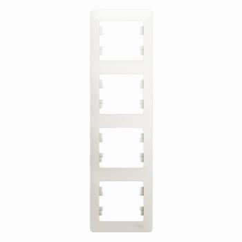 36984 Рамка 4-м Glossa вертикал. перламутр SE