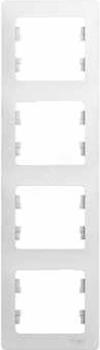 36985 Рамка 4-м Glossa вертикал. белый SE