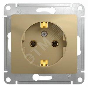 37025 Розетка 1-м СП Glossa 16А IP20 с заземл. механизм титан SE
