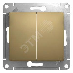 37027 Выключатель 2-кл. СП Glossa 10А IP20 (сх. 5) 10AX механизм титан SE