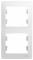 37176 Рамка 2-м Glossa вертикал. белый SE