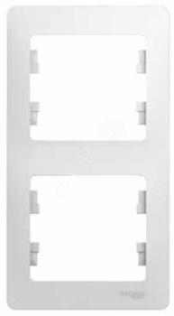 37176 Рамка 2-м Glossa вертикал. белый SE