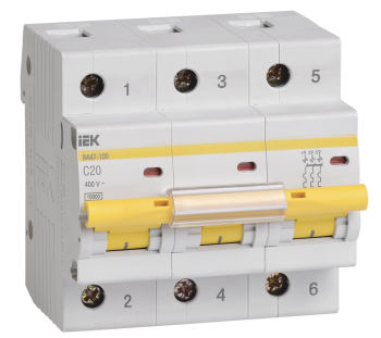 37181 Выключатель автоматический ВА47-100 3Р 20А 10кА C IEK