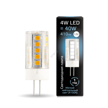 37194 Лампа светодиодная LED 4вт 12в G4 белый, капсульная Gauss