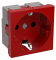 37249 Розетка РКС-20-32-П-К с заземляющим контактом 2к (на 2 модуля) ПРАЙМЕР красная IEK