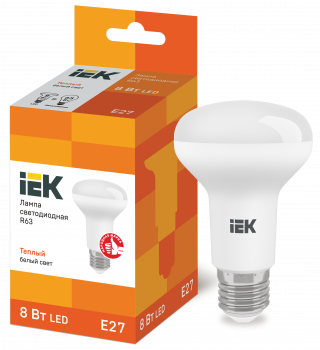 37311 Лампа светодиодная R63 рефлектор 8Вт 230В 3000К E27 IEK