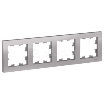 37372 Рамка 4-м AtlasDesign универс. алюминий SE