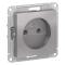 37378 Розетка 1-м СП AtlasDesign 16А IP20 без заземл. без защ. шторок механизм алюминий SE