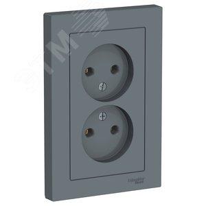37404 Розетка 2-м СП AtlasDesign 16А IP20 без заземл. в сборе грифель SE