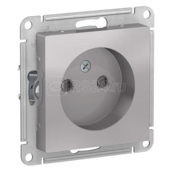 37410 Розетка 1-м СП AtlasDesign 16А IP20 без заземл. защ. шторки механизм алюминий SE