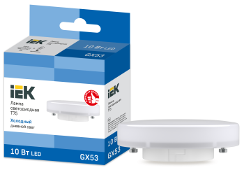 37470 Лампа светодиодная T75 таблетка 10Вт 230В 6500К GX53 IEK