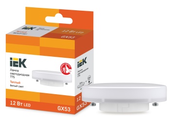 37471 Лампа светодиодная T75 таблетка 12Вт 230В 3000К GX53 IEK