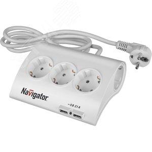 37514 Удлинитель бытовой 5х1.8м с заземлением 16А ПВС 3х1.00 USB (71544)