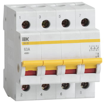 37712 Выключатель нагрузки (мини-рубильник) ВН-32 4Р 63А IEK