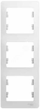 37819 Рамка 3-м Glossa вертикал. белый SE