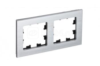 37841 Рамка 2-м AtlasDesign Nature метал. серебр. SE