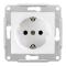 29515 Розетка с заземлением без шторок в рамку белая Sedna SE
