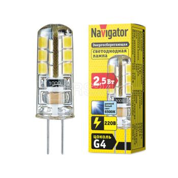 38198 Лампа светодиодная NLL-S-G4-2.5-230-6.5K Navigator 14009