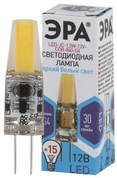 38206 Лампа светодиодная LED JC-1, 5W-12V-COB-840-G4 130 лм нейтральный ЭРА