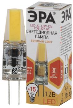 38207 Лампа светодиодная LED JC-1, 5W-12V-COB-827-G4 120 лм теплый ЭРА