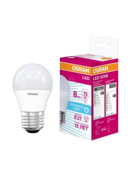 38292 Лампа светодиодная LED 8Вт E27 CLP75 белый, матов.шар OSRAM