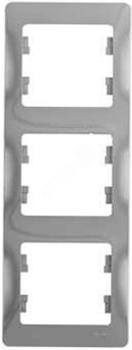 38321 Рамка 3-м Glossa вертикальная алюминий SE