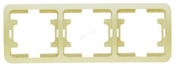 3160 Рамка 3-м Mimoza горизонт. крем Makel 32013