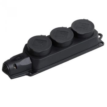 27491 Розетка (колодка) 3-местная РБ33-1-0м с защитными крышками IP44 ОМЕГА IEK