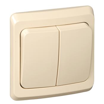 10512 Выключатель 2-кл. СП Этюд 10А IP20 крем. SE