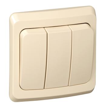 10513 Выключатель 3-кл. СП Этюд 10А IP20 крем. SE
