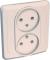 10522 Розетка 2-м СП Этюд 16А IP20 250В без заземл. без защ. шторок крем. SE