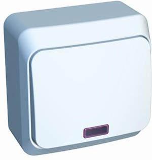 10536 Переключатель проходной 1-кл. ОП Этюд 10А IP20 с подсветкой бел. SE