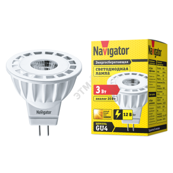 29752 Лампа светодиодная LED 3вт 12в GU4 тепло-белый (94141 NLL-MR11)