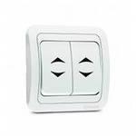 6650 Выключатель двухклавишный проходной белый с/п Mimoza Makel 12026