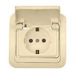 6657 Розетка с крышкой (керамика) кремовый Mimoza Makel 25009