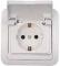6658 Розетка с крышкой (керамика) белая Mimoza Makel 12009