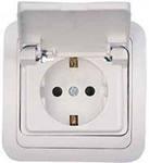 6658 Розетка с крышкой (керамика) белая Mimoza Makel 12009