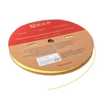 8750 Трубка термоусадочная ТУТ нг 2/1 желтый (уп.200м) EKF PROxima